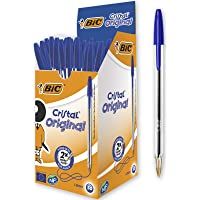BIC Cristal Original - Caja de 50 unidades- bolígrafos punta media (1-0 mm)- color azul